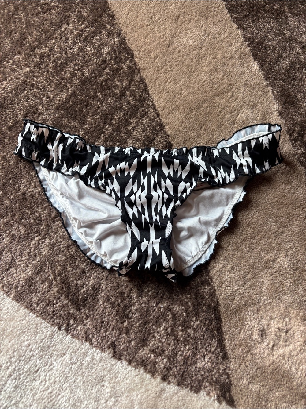 Victoria's Secret Black & White Geometric Bikini Bottom